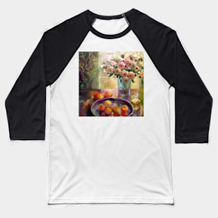 Peach Roses Baseball T-Shirt